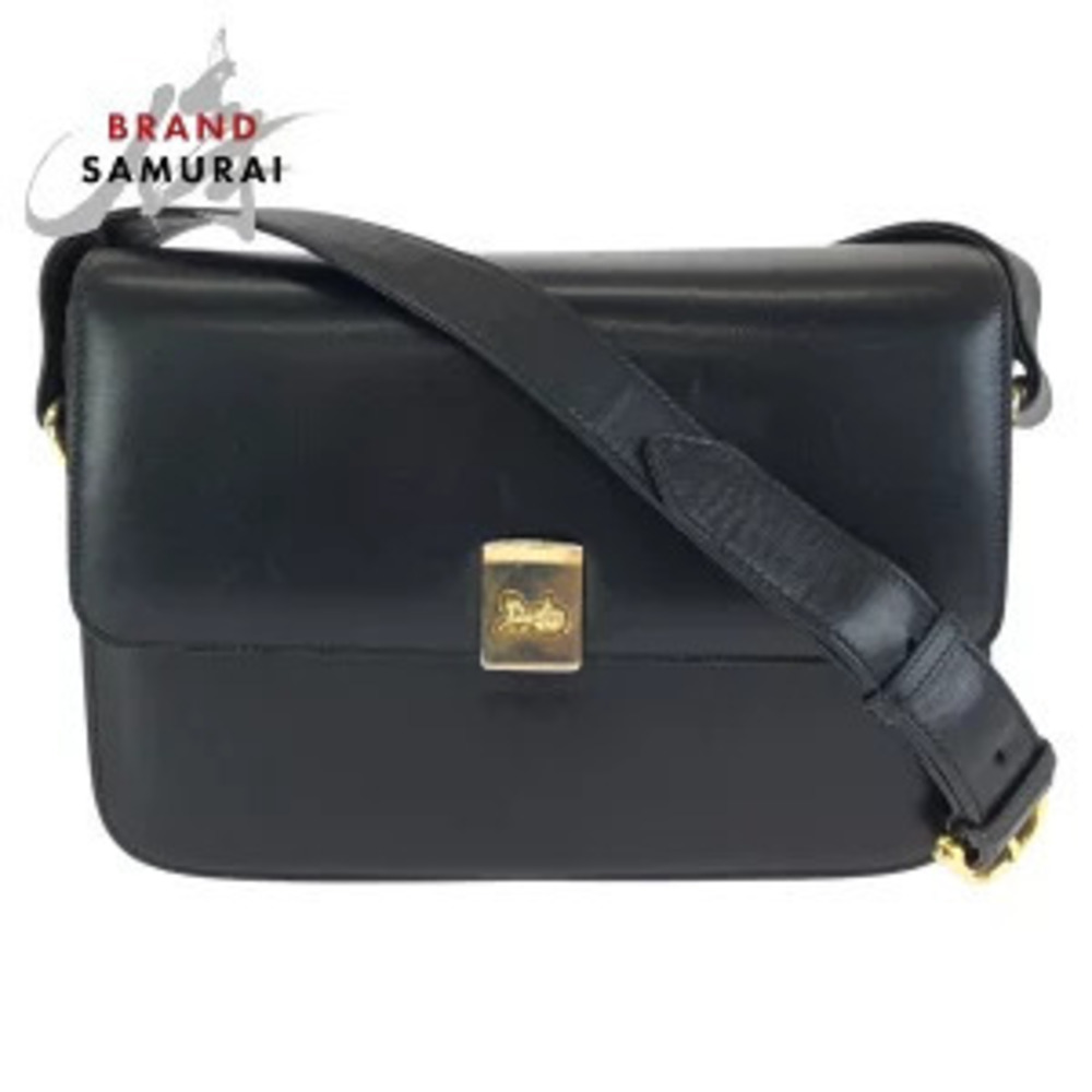 Celine horse carriage leather shoulder bag Pouch Clutch black
